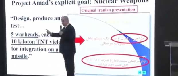 Premier Netanyahu onthult Iraans kernwapenprogramma