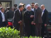 Aankomst president Rouhani van Iran in Wenen voor het overleg met EU over Iran-deal (4 juli 2018).