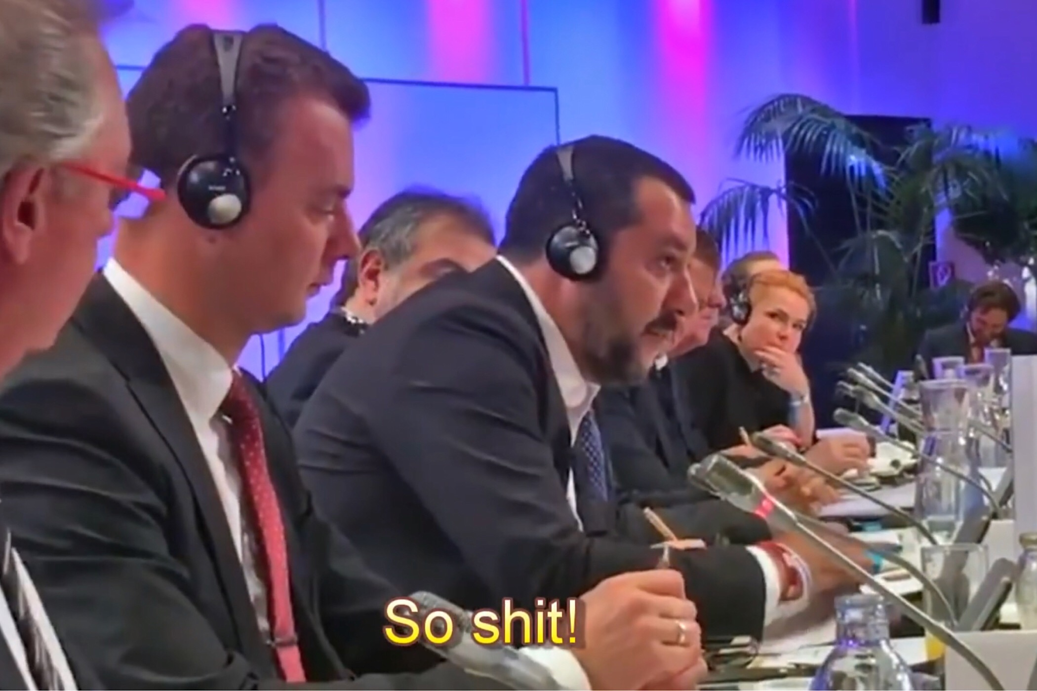Ruzie tussen de Italiaanse minister Salvini en zijn Luxemburgse collega Asselborn op persconferentie te Salzburg (17 september 2018)