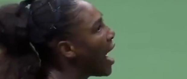 Serena Williams tijdens de finale van de US Open