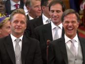 Vice-premier Hugo de Jonge en premier Mark Rutte op Prinsjesdag 2018