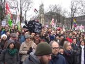 Linkse demonstranten in Amsterdam (febr. 2016)