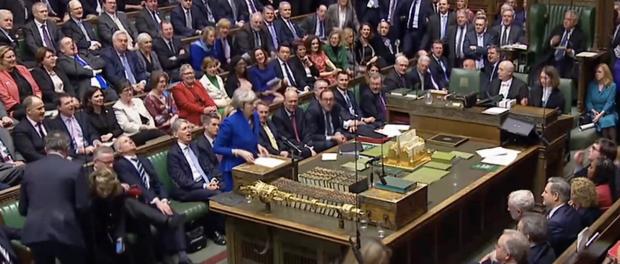 Theresa May na het verwerpen van de Labour-motie van wantrouwen (16 januari 2018)
