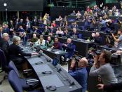 Theresa May en Jean-Claude Juncker op persconferentie in Brussel (11 maart 2019).